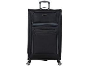 kenneth cole reaction rugged roamer luggage collection lightweight softside expandable 8-wheel spinner travel suitcase bag, black, 28-inch check only