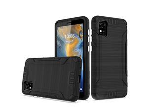 phone case compatible with zte avid589  consumer cellular avid589 casebrush shock absorbing duallayered combat black