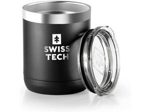 SWISS+TECH 10 oz Tumbler Double Wall Vacuum Insulated Tumbler, Stainless Steel Tumbler with Lid, Corrosion Resistant, BPA Free (Black) SWISS+TECH 10 oz Tumbler Double Wall Vacuum Insulated Tumbler, Stainless Steel Tumbler with Lid, Corrosion Resistant, BPA Free (Black)