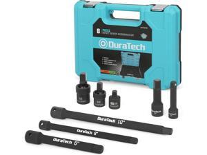 DURATECH Impact Socket Adapter Set, 8-piece including 3/8 in. and 1/2 in. Drive Adapter and Universal Joints, Reducer, Extension Bars DURATECH Impact Socket Adapter Set, 8-piece including 3/8 in. and 1/2 in. Drive Adapter and Universal Joints, Reducer, Extension Bars