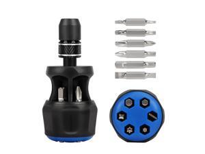 MAXTECH Stubby Screwdriver, Quick-load Mechanism, 12-in-1 Interchangeable Multi-Bit Set Including Phillips, Hex, Slotted and Torx Tips, Non-slip Cushion-Grip Handle MAXTECH Stubby Screwdriver, Quick-load Mechanism, 12-in-1 Interchangeable Multi-Bit Set Including Phillips, Hex, Slotted and Torx Tips, Non-slip Cushion-Grip Handle