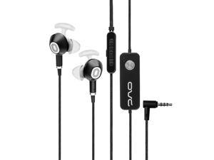 OVC Active Noise Cancelling Earphones Headphones Wired Earbuds - 60 Hours ANC Playtime, Dual Driver, Bass Enhancement, Volume Control with Microphone, 3.5mm Plug for Android
