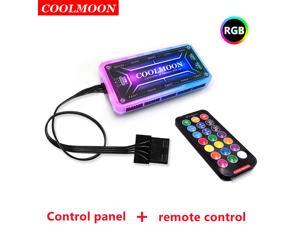 RGB chassis fan controller 12cm desktop computer cooling fan colorful color changing aurora fan hub RGB remote control and controller