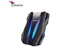 ADATA 2TB mobile hard drive USB3.2 Gen1 compatible with USB2.0 HD770G IP68 dustproof and waterproof RGB colorful light bar