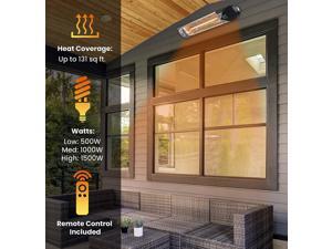 Hanover HAN1051IC-SLV 35.4 in. 1500-Watt Infrared Electric Patio Heater with Remote Control in Silver Hanover HAN1051IC-SLV 35.4 in. 1500-Watt Infrared Electric Patio Heater with Remote Control in Silver