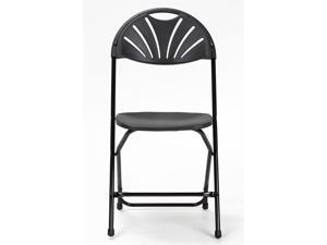 ZOWN Premium Commercial Fan Back Banquet Folding Chair, Black, 8 Pack