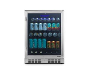 NewAir 24" Beverage Refrigerator Cooler - 177 Can Capacity - Stainless Steal With Built In Cooler and Glass Door | Cool your Soda, Beer, and Beverages to 37F NBC177SS00