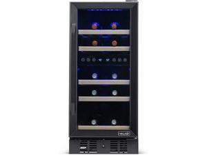 NewAir Wine Cooler Built In Refrigerator with 29 Bottle Capacity Dual Zone Fridge, NWC029BS00, Black Stainless Steelv