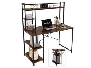 Bestier Computer Desk with Hutch & Bookshelf, Home Office Working Table with Hutch & 2 Tier Adjustable Shelves, Sturdy Wooden Desk for Vanity Study Gaming, Easy Assemble, 47.2 inches, Rustic Brown Bestier Computer Desk with Hutch & Bookshelf, Home Office Working Table with Hutch & 2 Tier Adjustable Shelves, Sturdy Wooden Desk for Vanity Study Gaming, Easy Assemble, 47.2 inches, Rustic Brown