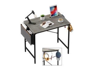 Bestier Computer Desk 32 Inch Office Desk Study Writing Desk, Simple Modern Style Laptop Table with Storage Bag & 3 Little Hook, Retro Gray Top Bestier Computer Desk 32 Inch Office Desk Study Writing Desk, Simple Modern Style Laptop Table with Storage Bag & 3 Little Hook, Retro Gray Top