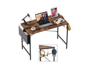 Bestier Computer Desk 39 Inch Office Desk Study Writing Desk, Retro Rustic Style Laptop Table with Storage Bag & 3 Little Hook, Rustic Brown Top Bestier Computer Desk 39 Inch Office Desk Study Writing Desk, Retro Rustic Style Laptop Table with Storage Bag & 3 Little Hook, Rustic Brown Top