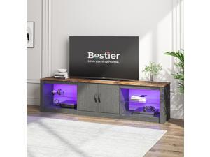 Bestier 70 inch LED TV Stand 20 Color RGB Light Entertainment Center, Television Cabinet
