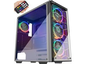 MUSETEX 4PCS 120mm Fans ATX Mid-Tower Chassis RGB Lighting System - USB 3.0 Voice Remote Control - 2 Tempered Glass Panels - PC Gaming Case, White(907MS4W) MUSETEX 4PCS 120mm Fans ATX Mid-Tower Chassis RGB Lighting System - USB 3.0 Voice Remote Control - 2 Tempered Glass Panels - PC Gaming Case, White(907MS4W)