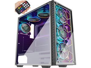 MUSETEX PC Gaming Case 6pcs 120mm ARGB Fans with Remote and USB 3.0 Tempered Glass Panels PC Cases, Supports ATX/Mid-ATX/Micro-ATX/Mini-ITX Motherboard Tower Computer Cases MUSETEX PC Gaming Case 6pcs 120mm ARGB Fans with Remote and USB 3.0 Tempered Glass Panels PC Cases, Supports ATX/Mid-ATX/Micro-ATX/Mini-ITX Motherboard Tower Computer Cases