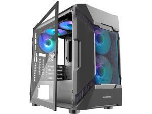 MUSETEX MESH Micro ATX Tower Case with 5 PCS × ARGB Fans Pre Installed and 2 PCS × USB 3.0 Ports, Magnetic Design Opening Tempered Glass Panel & Mesh Front Panel Gaming PC Case (MK7-GN5) MUSETEX MESH Micro ATX Tower Case with 5 PCS × ARGB Fans Pre Installed and 2 PCS × USB 3.0 Ports, Magnetic Design Opening Tempered Glass Panel & Mesh Front Panel Gaming PC Case (MK7-GN5)