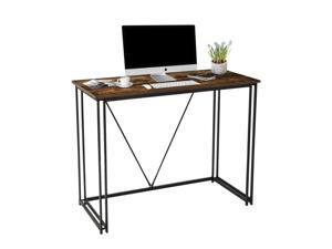 HILERO Small Computer Desk 39" Student Writing Desk for Small Spaces Modern Laptop Table with Metal Frame Sturdy Workstation for Home Office, Rustic Brown HILERO Small Computer Desk 39" Student Writing Desk for Small Spaces Modern Laptop Table with Metal Frame Sturdy Workstation for Home Office, Rustic Brown