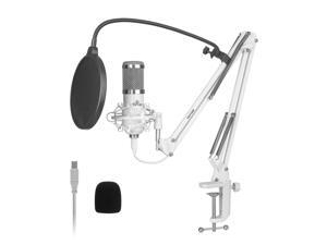 YEYIAN AGILE Condenser Cardioid USB Microphone 24Bit/192KHZ Plug & Play PC Computer Metal Mic Boom Arm, Shock Mount Kit Recording, Gaming, Podcast, Voice Over, Streaming, Home Studio, YouTube
