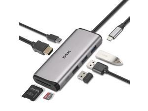 SSK USB C Hub,7-in-1 Type C Multiport Adapter with 4K HDMI,2 USB 3.0 Ports,1 USB2.0 Port for Wireless Mouse/Keyboard,SD/TF Cards Reader,PD3.0 Dock for MacBook/Pro/Air and More Type C Devices SSK USB C Hub,7-in-1 Type C Multiport Adapter with 4K HDMI,2 USB 3.0 Ports,1 USB2.0 Port for Wireless Mouse/Keyboard,SD/TF Cards Reader,PD3.0 Dock for MacBook/Pro/Air and More Type C Devices