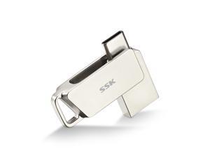 SSK 32GB Mini USB C Flash Drive 180MB/s High Speed Dual Drive 2 in 1 OTG Type C + USB3.1 Thumb Drive Memory Stick Jump Drive Thunderbolt 3 Compatible for Android Phone, MacBook/Pro, and More SSK 32GB Mini USB C Flash Drive 180MB/s High Speed Dual Drive 2 in 1 OTG Type C + USB3.1 Thumb Drive Memory Stick Jump Drive Thunderbolt 3 Compatible for Android Phone, MacBook/Pro, and More