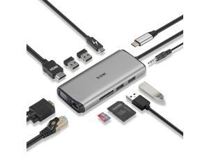 SSK 11 in 1 USB C Hub,Dual Monitor Laptop Docking Station,MacBook Pro HDMI Adapter ethernet Adapter with VGA,PD Fast Charging,4USB Ports,SD/TFCard Reader for MacBook Air(Thunderbolt 3) Type C Devices SSK 11 in 1 USB C Hub,Dual Monitor Laptop Docking Station,MacBook Pro HDMI Adapter ethernet Adapter with VGA,PD Fast Charging,4USB Ports,SD/TFCard Reader for MacBook Air(Thunderbolt 3) Type C Devices