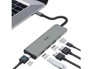 SSK USB C Hub, 5 in 1 Type C Multiport Adapter with 4K 60Hz HDMI ,100W Power Delivery, 3 USB Ports Thunderbolt Hub for MacBook Pro/Air/iPad Pro/iMac/Dell/HP/Lenovo and More Type C Devices