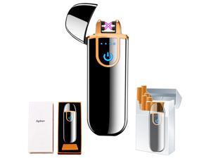 Dual Arc Lighter, Mini Electric Lighter, USB Rechargeable Lighter Windproof Flameless Touch Plasma Lighter for Fire,BBQs,Fireworks ,Candle,Camping - Outdoors Indoors (Black) Dual Arc Lighter, Mini Electric Lighter, USB Rechargeable Lighter Windproof Flameless Touch Plasma Lighter for Fire,BBQs,Fireworks ,Candle,Camping - Outdoors Indoors (Black)
