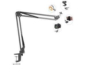 Agfa Neewer Desk Mount Round LED Video Light with C-Clamp Stand & 2.4G Wireless Remot 