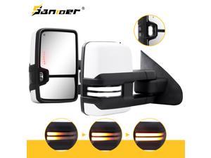 Sanooer 2pcs Clamp-On Towing Mirror Upgrade Universal Trailer Extender Extensions Clip-on Secure Fit Extended Dual View 