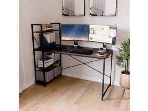 Computer Desk Home Office Desk 47" Studying Writing Table with Stand Storage,Modern Simple Style Gaming Desk