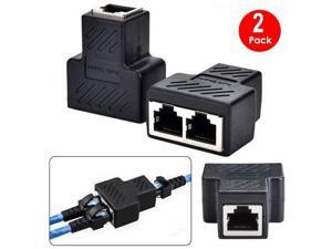 RJ45 Splitter Adapter 1 to 2 Ways Dual Female Port CAT5/6/7 LAN Ethernet Cable RJ45 Splitter Adapter 1 to 2 Ways Dual Female Port CAT5/6/7 LAN Ethernet Cable