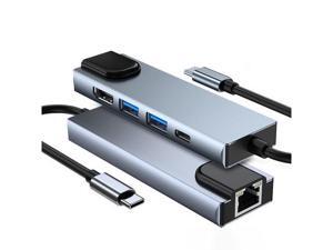 USB C Hub 5-in-1 Type-C Hub with Ethernet, USB-C Multiport Adapter with HDMI, Ethernet Input, 2USB 3.0 Ports, USB C PD Charging for MacBook Pro 2019, iPad Pro2020, XPS15, Pixelbook USB C Hub 5-in-1 Type-C Hub with Ethernet, USB-C Multiport Adapter with HDMI, Ethernet Input, 2USB 3.0 Ports, USB C PD Charging for MacBook Pro 2019, iPad Pro2020, XPS15, Pixelbook
