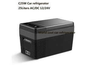 25L AC DC12V24V Car Refrigerator Portable Camping Picnic Outdoor Compressor Deep Freezer Mini Fridge Cooler Ice Box Travel Home