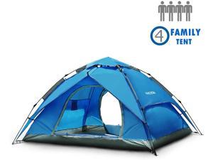 NACATIN 3-4 person family camping tent, automatic instant pop-up waterproof PU3000mm 210D Oxford material family size combination camping beach tent