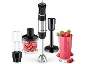 FIMEI Hand Blender, Electric Hand Mixer [360-degree Installation], 5-in-1 Immersion Blender with Whisk, 500ml Food Chopper, 700ml Beaker, Masher, Stepless Speed and Turbo Setting