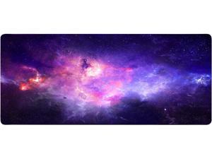 Gaming Mouse Pad, EFOBO Large Mouse Pad XL, Big Extended Computer Keyboard Mouse Mat Desk Pad for Laptop with Stitched Edges, Waterproof Mousepad for Gamer Home&Office (Galaxy B, 31. 5x11.8in)