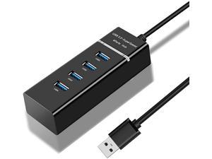 4 Port USB Hub Adapter ,Portable USB Hub,Micro USB 3.0 Hub Multiport Adapter with LED Indicator for Keyboard &Mouse,Printer,USB Fan&Lamp,Camera,Flash Drives, Mobile Hard Disk,and More