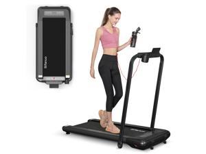 BiFanuo 2 in 1 Folding Treadmill, Smart Walking Running Machine with Bluetooth Audio Speakers, Installation-Free, Under Desk Treadmill for Home/Office Gym Cardio Fitness