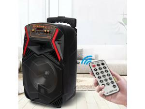 8" Trolley Bluetooth Speaker Subwoofer Heavy Bass Sound System with AUX FM USB SD Port