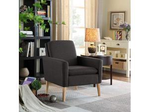 Black Modern Accent Fabric Chair Single Sofa Comfy Upholstered Armchair