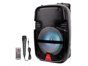 8" Portable FM Bluetooth Speaker Sound System Party Tailgate with Microphone