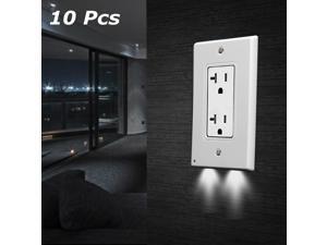 10Pcs Simplex Wall Socket Cover Socket Protection Shell with Light-sensitive LED Night Light 10Pcs Simplex Wall Socket Cover Socket Protection Shell with Light-sensitive LED Night Light
