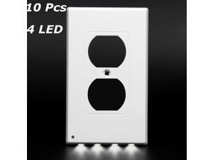 10Pcs Electrical Outlet Wall Plate with Automatic On/Off Sensor LED Night Lights 10Pcs Electrical Outlet Wall Plate with Automatic On/Off Sensor LED Night Lights