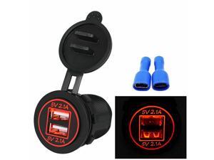 4.2A Dual USB Car Charger Socket, Auto Power Outlet Dual Charging Port Adapter with LED Light 4.2A Dual USB Car Charger Socket, Auto Power Outlet Dual Charging Port Adapter with LED Light