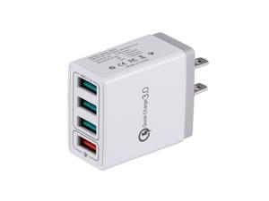 4 Port USB Hub QC 3.0 Wall Charger Power Adapter for iPhone Samsung iPad White