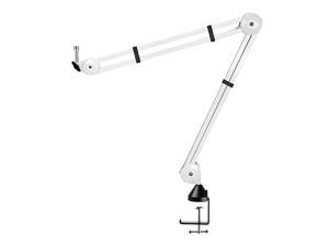 BOMGE Microphone Arm Stand, Upgraded Desk Mic Scissor Suspension Boom Arm Stands with 3/8" to 5/8" Screw Adapter Clip, Upgrade Desk Clamp Mount 2.5 inch/65mm, Boom Arm Length 20'' /51cm, 5 Cable Ties