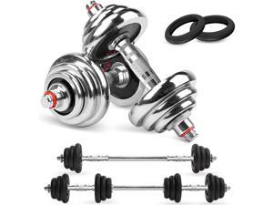 2 in 1 Dumbbell Set Cast Iron for Strength Training 20kg Adjustable Weight