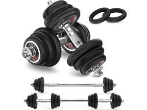 30KG Adjustable Dumbells Weights Set with Barbell for Men and Women Fitness Training