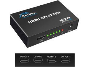 HDMI Splitter Keliiyo 4K hdmi splitter 4-port HDMI Video Splitter with AC Adaptor Duplicate/Mirror Screen Monitor Supports Ultra HD 1080P 2K x4K@30Hz and 3D Resolutions (1 In 4 Out) HDMI Splitter Keliiyo 4K hdmi splitter 4-port HDMI Video Splitter with AC Adaptor Duplicate/Mirror Screen Monitor Supports Ultra HD 1080P 2K x4K@30Hz and 3D Resolutions (1 In 4 Out)