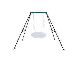 Sim Luxury Swing Stand, New Upgraded Extended Metal Swing Frame with Ground Nail for Most Swings, Length 36", Height 72.8" Saucer Swing NOT Included