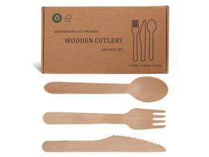 Disposable Cutlery Wooden Forks for 100 Guests
